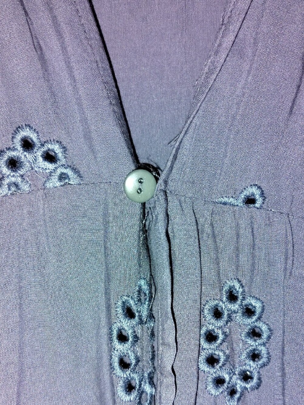 Purple Embroidered Long Kimono Cardigan - Picture 3 of 9